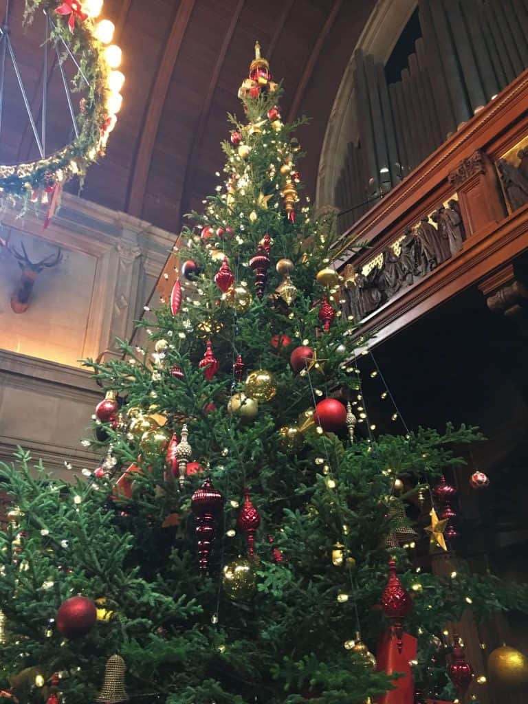 The famous Christmas Tree at the Biltmore Estate in the dining room.
