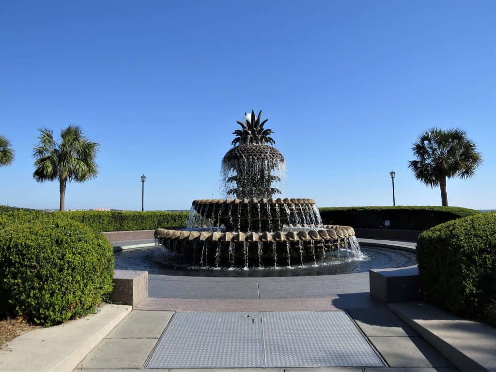 The famous Pineapple Fountain is in the waterfront park.