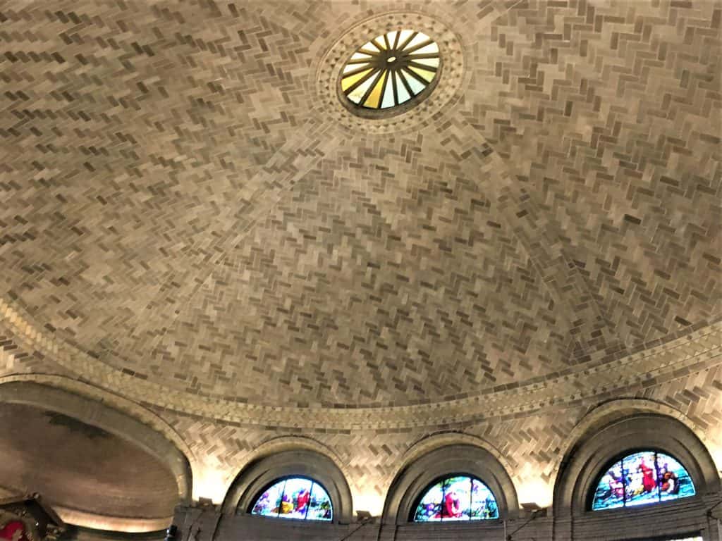 Interior dome at Basilica Saint Lawrence. It is the largest self-supported dome in North America.