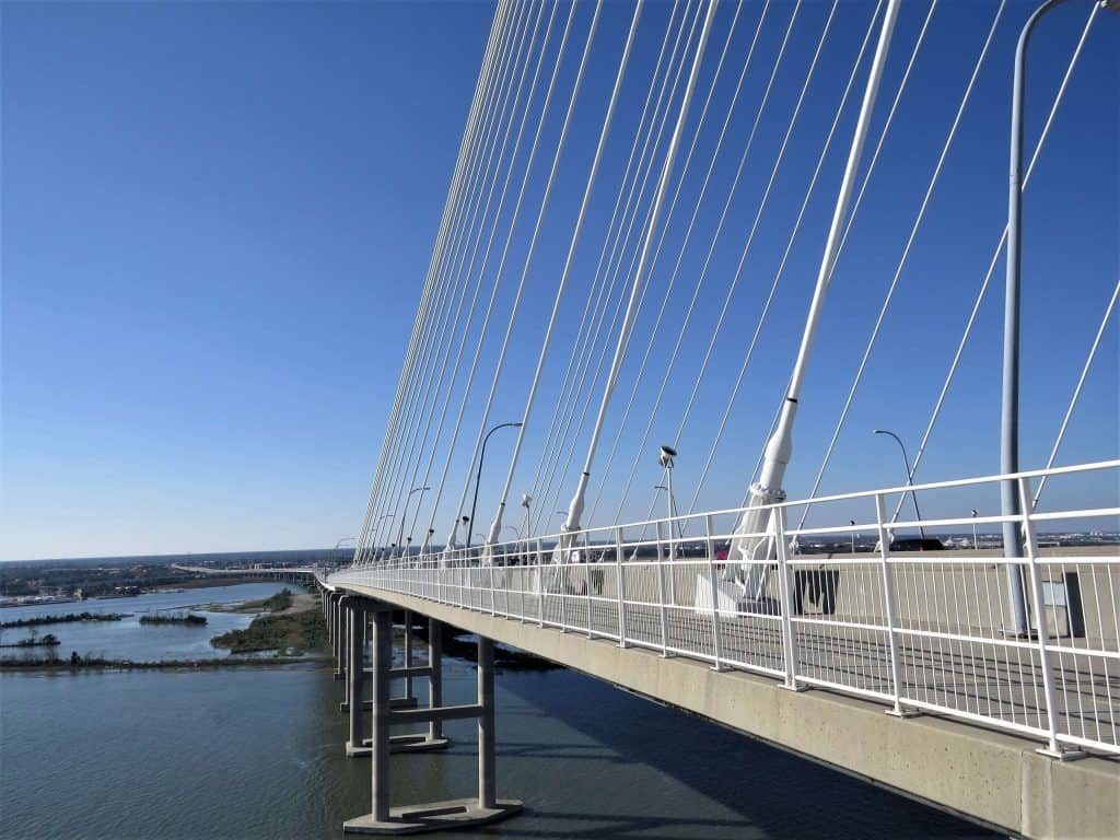 The Ravenel bridge is 2.7 miles and connects Charleston with Mount Pleasant.