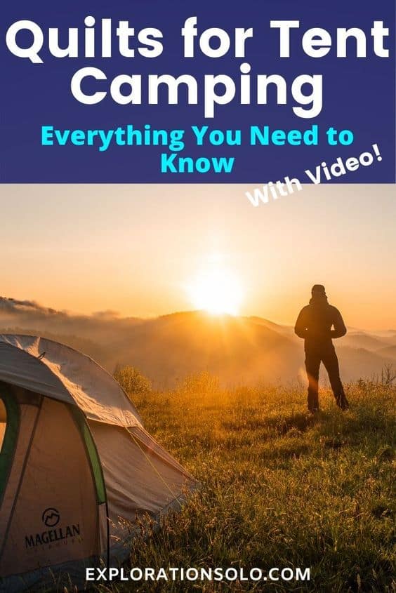 Pinterest pin for Quilts for Tent camping, everything you need to know.