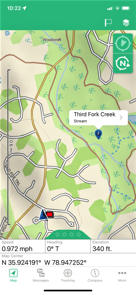 inReach app map screen
