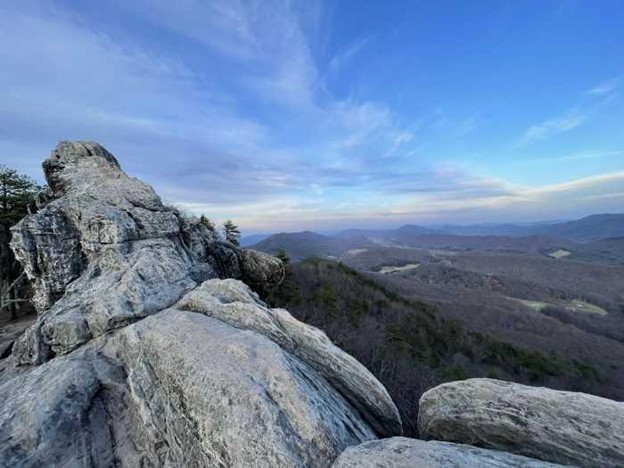 Sun beginning to set from Cove Mountain in Virginia.