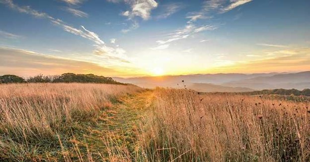 Sunrise over Max Patch in North Carolina.