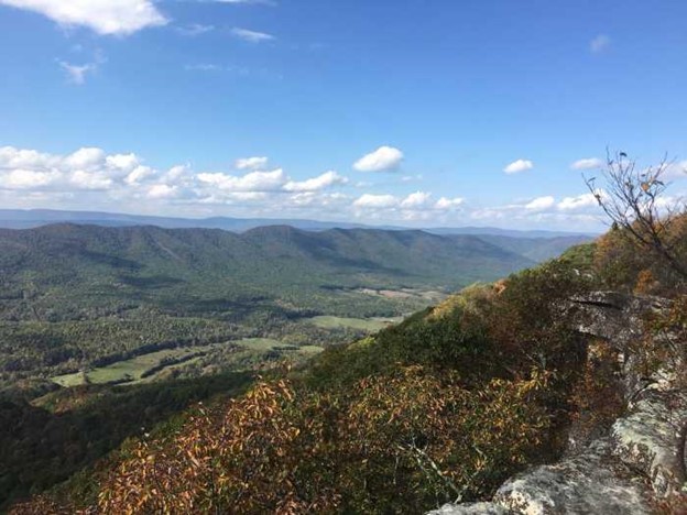 The view from Tinker Cliffs on the Appalachian Trail in Virginia.