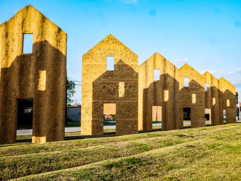Thomas Sayre's Flue Installation with shadows casting