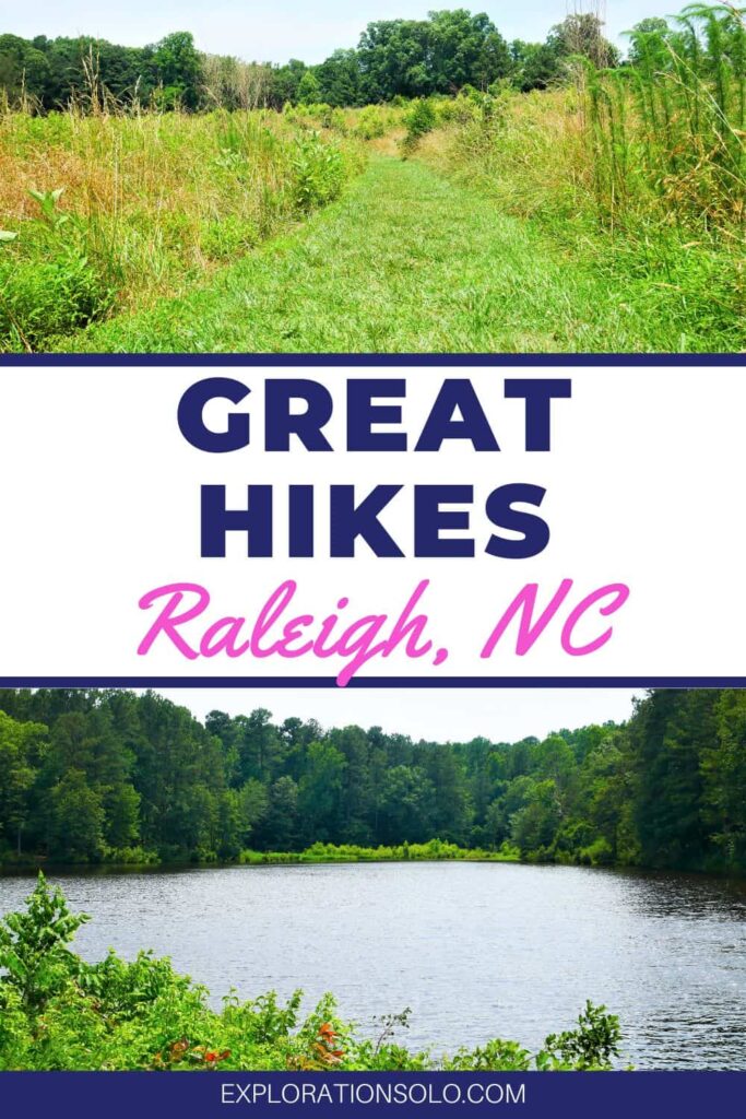 Pinterest pin for Great hikes in Raleigh, NC