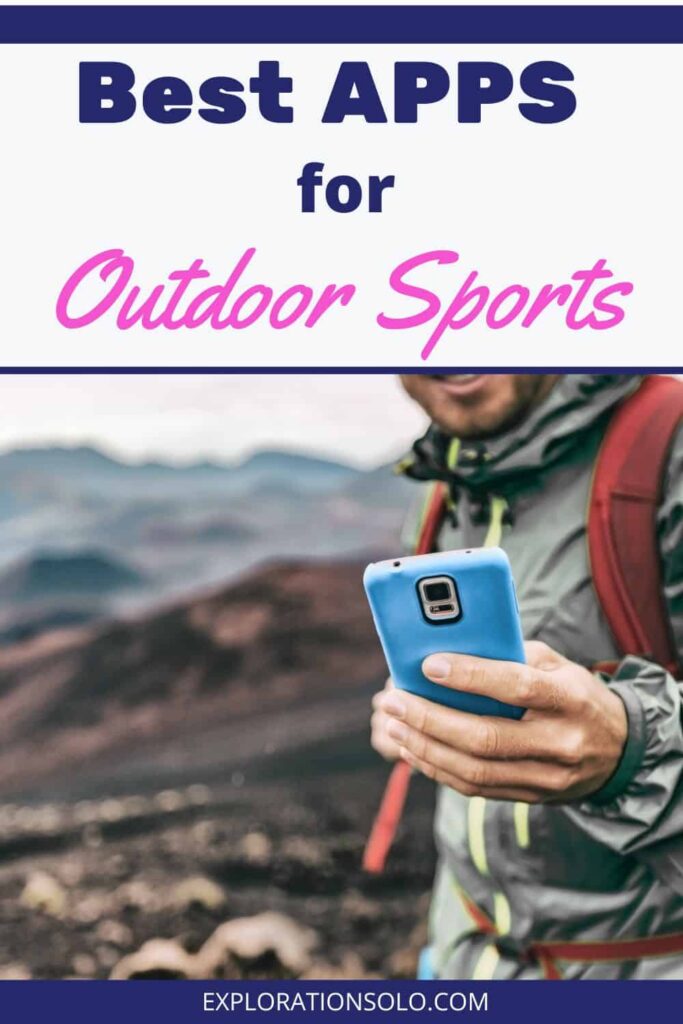 Pinterest pin for best apps for outdoor sports