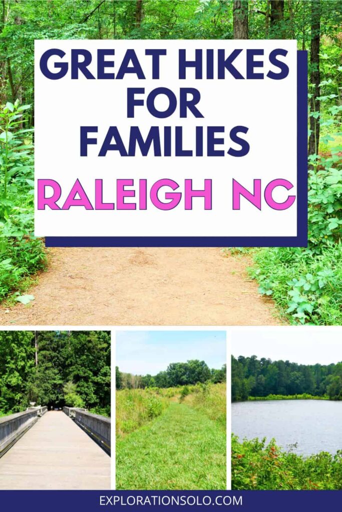 Pinterest pin for great family hikes in Raleigh, NC